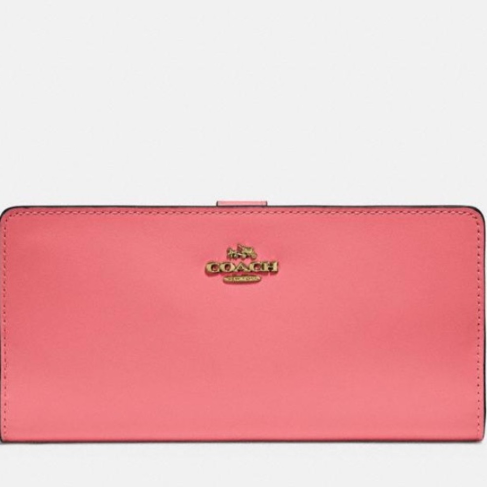 *NWT* COACH SMOOTH LEATHER SKINNY WALLET TAFFY